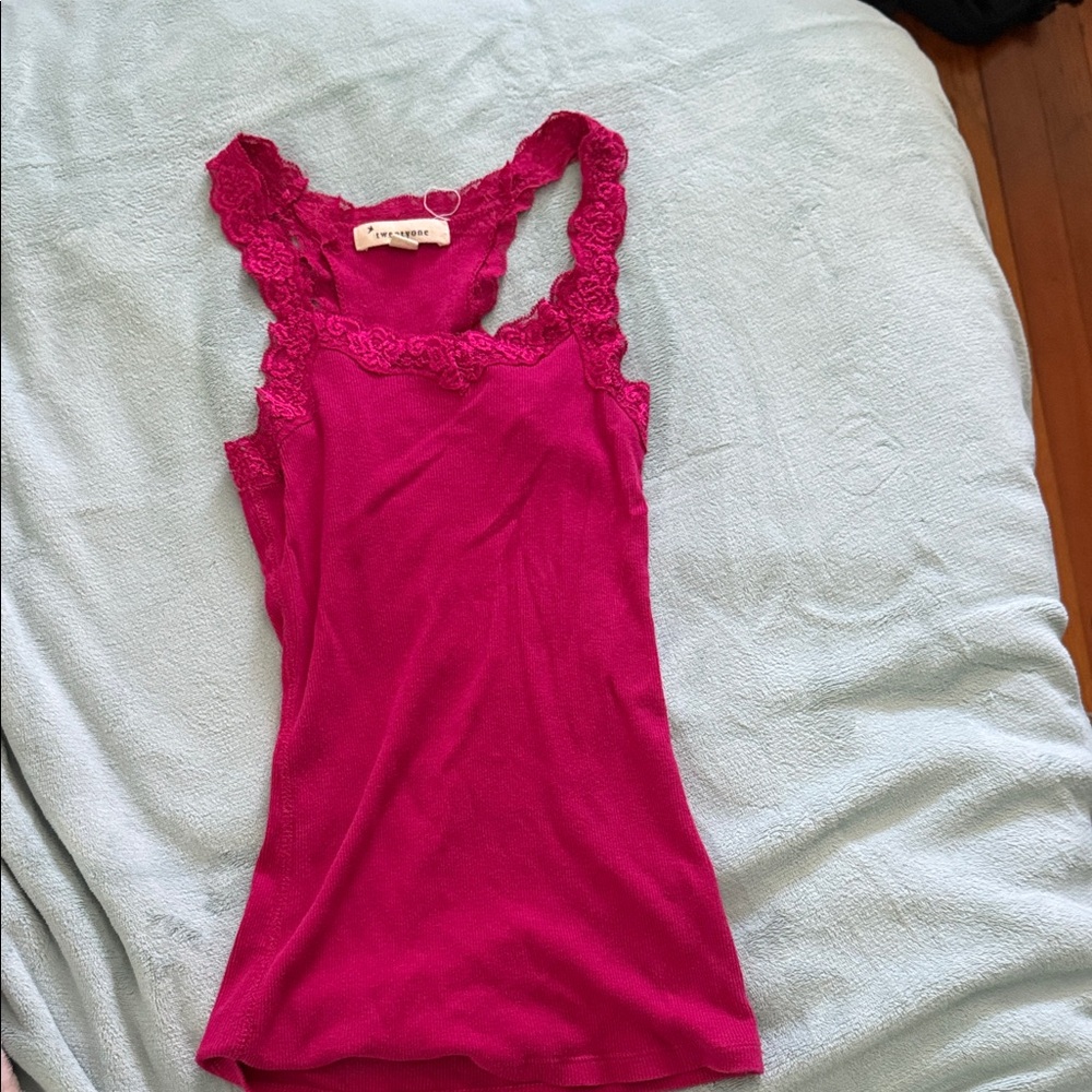 21 Fuchsia Lace Tank Top